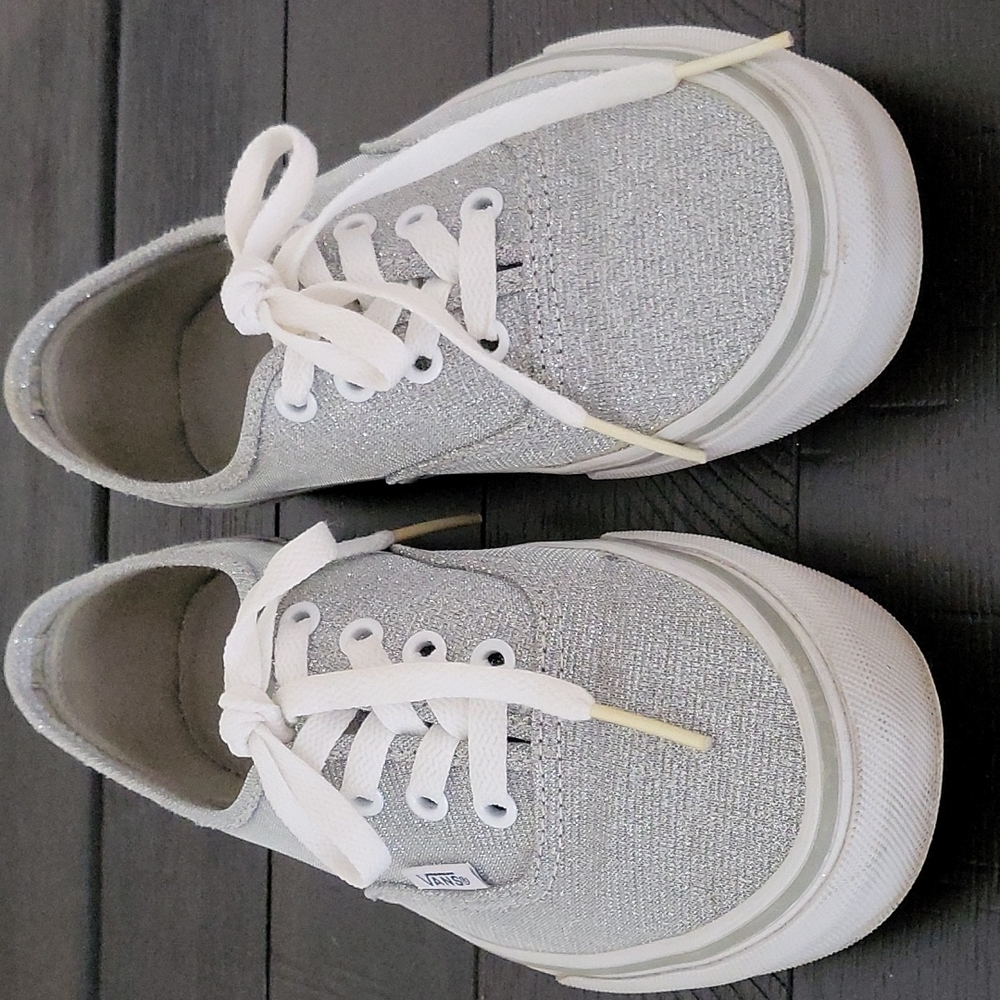 Vans Tennie Shoes, Silver SZ 7